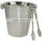 stainless ice bucket with tonge