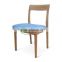 Dining Chair Japanese Style Made From Solid teak Wood , White Wash Color , seater With Denim Fabric