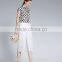 The new fashion womens contracted 7 minutes of pants loose thin white wide-legged cropped trousers for ladies