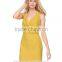 Slim fit sleeveless wrap front summer dress for woman dress 2016