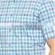 Blue Regular Short Sleeve check Buttoned Men Plaids Casuai Shirt