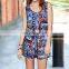 Wholesale fashion women printed 100% rayon jumpsuits 2016
