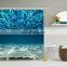 Ocean Decor Collection Tropical Seascape Abyss Underwater Picture Polyester Fabric Bathroom Shower Curtain Blue Aqua Ivory
