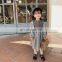 6532 Kids girls boutique spring fashion long sleeve cotton and linen dress