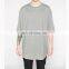 wholesale blank no label men short sleeve 100% cotton longline oversize mens tshirt