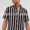 New arrival Chemise style regular fit retro stripe shirt for men