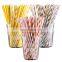 Biodegradable straws Waterproof compostable eco-friendly dot striped China paper straw