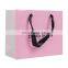 Custom Logo Silk Ribbon Bowknot Closure Gradient Fantasy Pink Paper Gift Bag