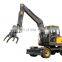 Powerful hydraulic rubber tire wheel mini excavator