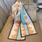 Silk flowers paintings scarf 100% mulberry silk scarves Double sided ribbon  high quality