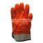 Safety Cold Weather Work Gloves Foam Insulated Orange PVC Gloves with Safety Cuff
