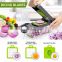 Amazon hot selling Kitchen multi 13 In 1 manual mandoline fruit vegetable cutter onion dicer veggie slicer vegetable chopper