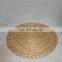 High Productivity Logo Table Brown Round Natural Braided Woven Water Hyacinth Placemats