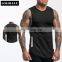 Polyester Oversized Mens Tank Tops Zip Pockets Workout Oem Bodybuilding Gym Shirts