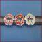 Zinc Alloy Rhinestone Plum Flower 10mm Slide Charms with full diamonds