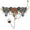 Ladies Lace Retro Vintage Crystal Beads Black Bracelet & Ring Set For Women