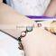 Simple Temperament Colorful Round Opal And Crystal Gold Plated Bracelet