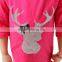 Kids Chothes Yiwu Kaiya Cotton Wholesale Deer with Hot Pink Fringe Dress Girls Frocks