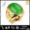 Copper Jewelry Design Green Stone Man Ring 2016 New Agate Ring Quality Choice