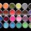 24Pcs Color Glitter Dust Powder UV Gel Decoration Tool Nail Art Tips Design Kits