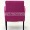 Modern Arc Armrest design Rose red Removable Velvet slipcover fabric Hotel chair/Dining Chair/Restaurant Chair (KY-3060)