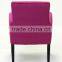 Modern Arc Armrest Design Rose Red Removable Velvet Slipcover Fabric Hotel Chair/Dining Chair/Restaurant Chair (KY-3060)