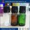 matched cap 5ml-100ml transparent,blue,green,amber, round essential oil glass bottle
