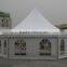 Factory price White color Multi-Sidewall single high peak pagoda gazebo canopy tent with glass window and ABS hard wall