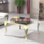 Unique & Luxury Design Gold Plated Dining Table Set Fancy Table Glass Dining Table Hotel Used