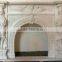 natural stone hand carved Chinese white marble fireplace mantel