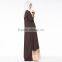 2016 Summer Fashion Women Two-Tone Color Maxi Dresses Ladies Lace Long Sleeve Zipper 3 Layers Hem Latest Design Muslim Dress