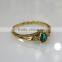 Diamond Gold Ring With Green Hydro 14K