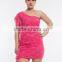 Vintage style good quality hot pink plus size sexy club dresses