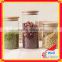 Custom glass jar with bamboo lid air tight storage glass jar J044R