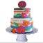 Acrylic Cake Dome, Plastic Tray, and Pedestal, 15" Diameter - White(CT-B-165)