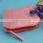 pink color printed fancy cloth big comestic bag with zipper