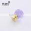 Gold Zinc Alloy Violet Amethyst Glass Cabinet Knob
