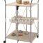 Best sell restaurant Folding Kitchen metal dining Serving trolley cart