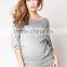 Wide Neckline 3/4 raglan sleeves Nursing Jumper pregnant women blouse new design