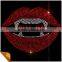 Latest Fashion Red Lip Design Iron on Clothing Rhinestone Transfer Stickers
