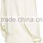Raglan Sleeve Y-Neck Collared Ivory White Rib Knit Cashmere Cardigan for Women