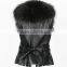 New Winter Dark grey color imitation rex rabbit faux fur vest for ladies
