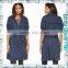 New Outwear Womens Tops Indigo Long Belt Fastening Denim Dresses