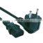 Plug in Shuko and tripolar famale with cable H05VV-F