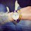 Golden Dial Quartz Watches British Retro Casual Canvas Belt Watches