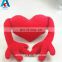 cute red heart stuffed plush pillow with hands