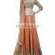 Orange Peach Lengha with Sequins Work
