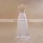 Backless real lace beaded chiffon bohemian wedding dress