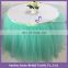 TS091#73 blue tulle materials in table skirting designs for wedding
