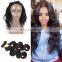 Factory wholesale price 100% virgin Brazilian hair 360 lace frontal with baby hair bundles